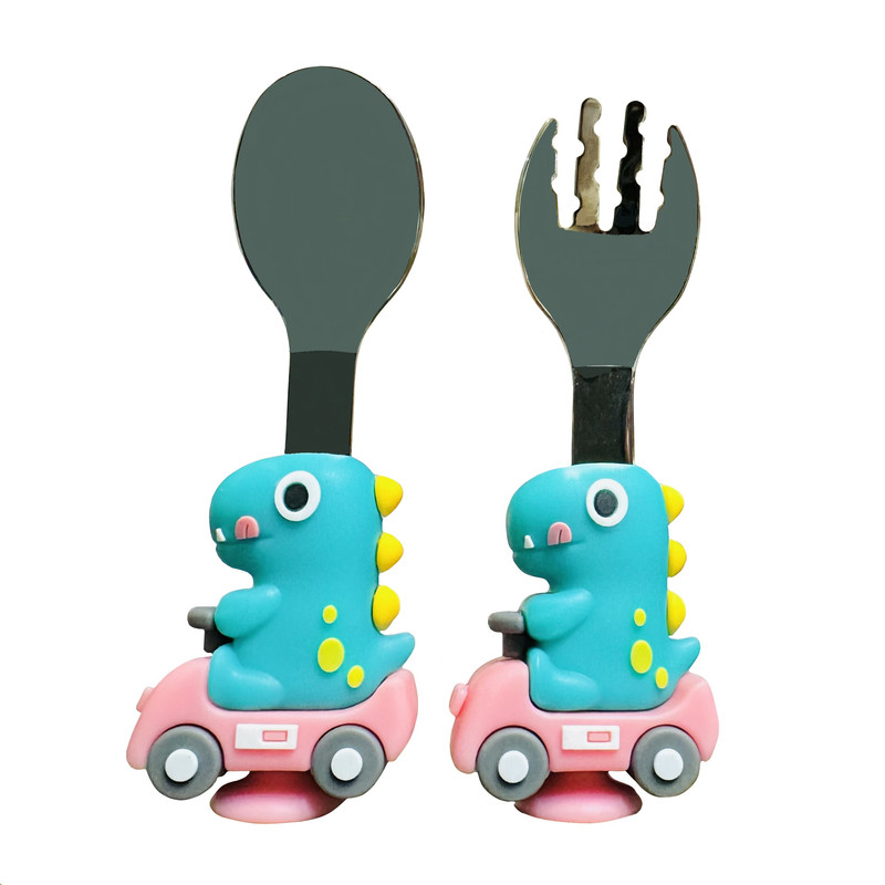 قاشق و چنگال کودک مدل دایناسور و ماشین
